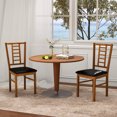 thumbnail image 2 of Gymax Wood Dining Chairs Set of 2 w/Rubber Wood Frame Padded Seat Slatted Backrest Walnut, 2 of 9