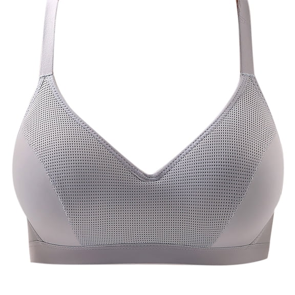 UTSJKR Women's Sports Bra Wireless Padded Breathable Mesh Yoga Bra for Running Workout Fitness Exercise Dark Gray L