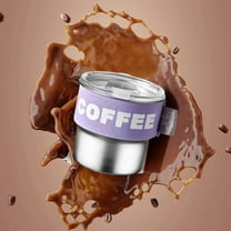 AuroraX Stainless Steel Coffee Mug with Lid 12 Oz Travel Insulated Warmer Coffee Mug with Handle Funny Novelty Cute Cup Birthday Gifts for Women Men Office Coworkers(Purple)