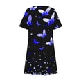 thumbnail image 4 of Vestido de Manga Corta para las Mujeres Casual Impreso Cuello Redondo, Vestido de las Señoras para la Primavera Y el Verano de Uso Diario, 4 of 9