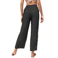 thumbnail image 4 of Txlixc Pantalones transparentes para mujer Pierna ancha Ver a través de los pantalones inferiores Biniki Traje de baño Cubrir Ropa de playa Cintura alta Palazzo Pierna recta Fiesta sexy Clubwear Txlixc Ropa de moda, 4 of 5