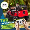 thumbnail image 5 of Okybaby 24V Kids Ride on Truck Car with Parents Remote,400W Motor, Electric Power Ride on Toy Car with High Chassis, Four-wheel Suspension, LED Light,USB,Bluetooth,MP3 for Kids Aged 3+,Red, 5 of 7