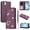 Darkpurple, variant on Decase for iPhone 16e/17e Shockproof Phone Case,Rhinestone Heart Flower Pearl PU Leather Card Holder Wallet Cover,Folio Flip Magnetic Closure Card Slots Cover,Rosegold