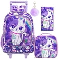 thumbnail image 1 of Mochila con ruedas KLFVB Kids para niñas con bolsa de almuerzo y bolsa para lápices, 1 of 9
