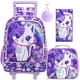 thumbnail image 1 of Mochila con ruedas KLFVB Kids para niñas con bolsa de almuerzo y bolsa para lápices, 1 of 9