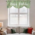thumbnail image 2 of Happy Birthday Tie Up Valance Curtains for Windows, Kitchen Curtains Window Treatments, Sage Green Modern Abstract Art Short Window Shades Valances for Bedroom Bathroom Cafe 42"x18", 2 of 8