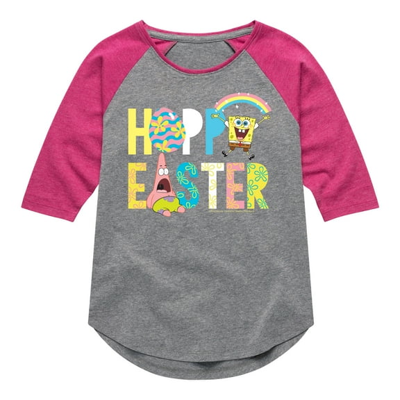SpongeBob Squarepants - Hoppy Easter Icons - Toddler And Youth Girls Raglan Graphic T-Shirt