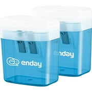 Enday Dual Manual Pencil Sharpener for Colored Pencils, Large Pencil, Blue 2 Pack