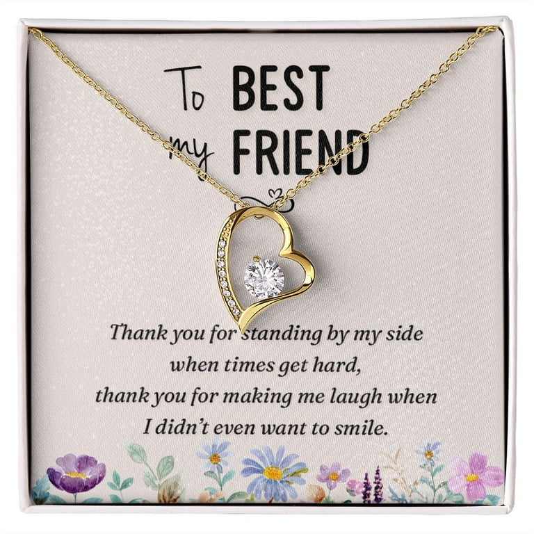 To My Best Friend Thank you Forever Necklace w Message Card