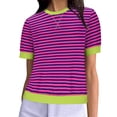 thumbnail image 1 of FcBaudy Hauts pour Femmes, Chemises pour Femmes, Chemisiers et Chemises à Manches Courtes à Col Rond Mode Blouse Décontractée Confortable à Imprimé à Col Rond à Manches Courtes Haut Blouse T-Shirt Femme Blouse, 1 of 5
