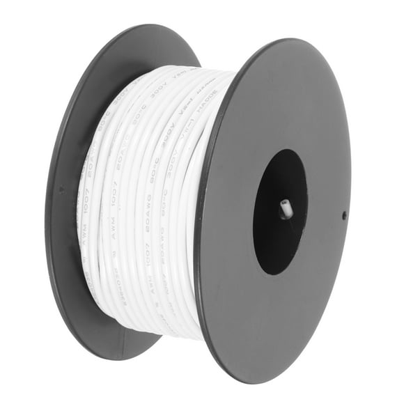 20AWG Stranded Wire PVC Hookup 15M/49ft White, Electrical Wire UL1007 Spool