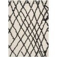 thumbnail image 3 of SAFAVIEH Belize Katriona Abstract Plush Shag Runner Rug, Ivory/Charcoal, 2'3" x 11', 3 of 7