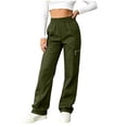 thumbnail image 3 of Lightweight Hiking Pants for Women Quick Dry Elastic High Waist Straight Casual Pants with Zipper Pockets for Safari Camping, 3 of 7