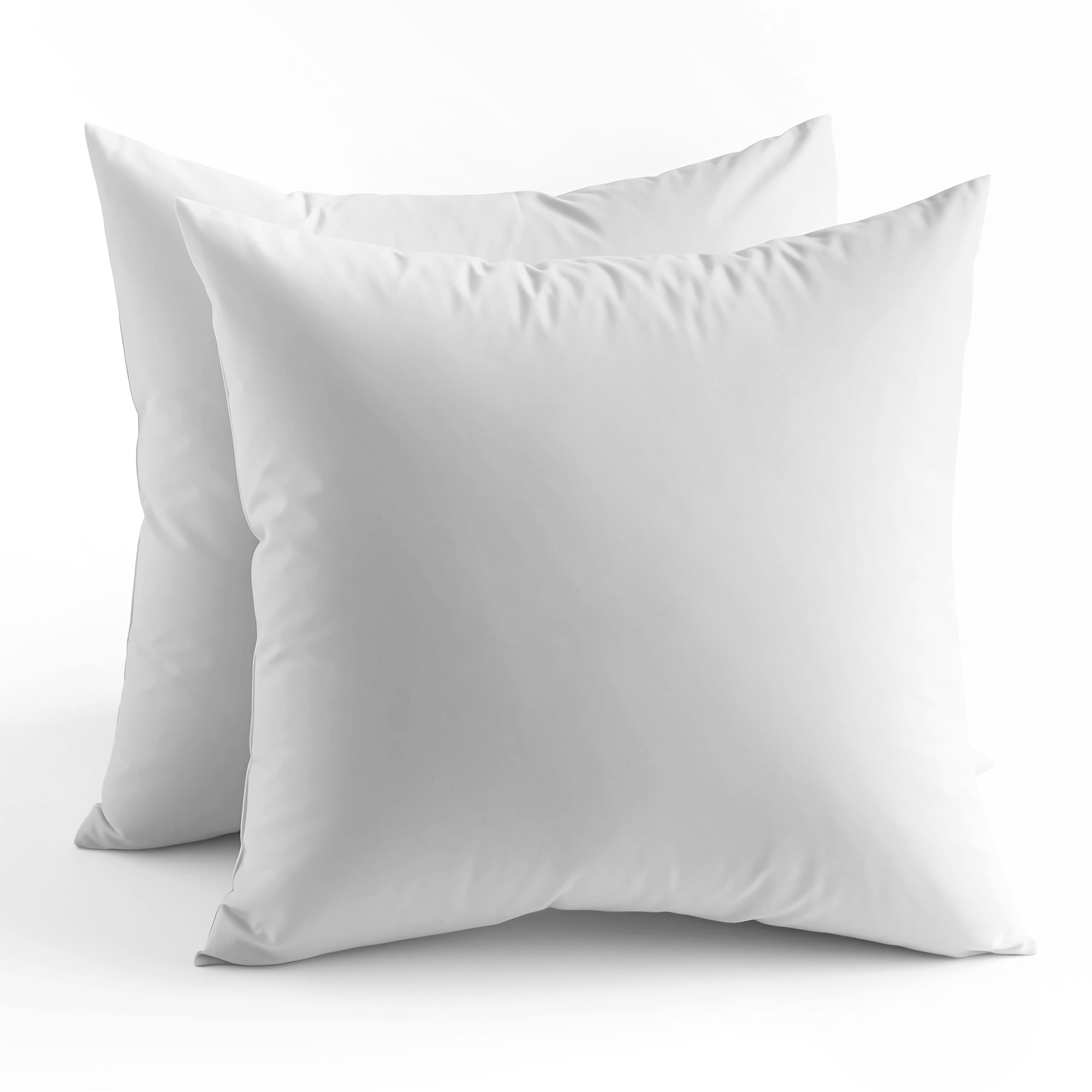 basic home 18x18 Decorative Throw Pillow Inserts-Down Feather Pillow  Inserts-Square-Cotton Fabric-Set of 2-White.