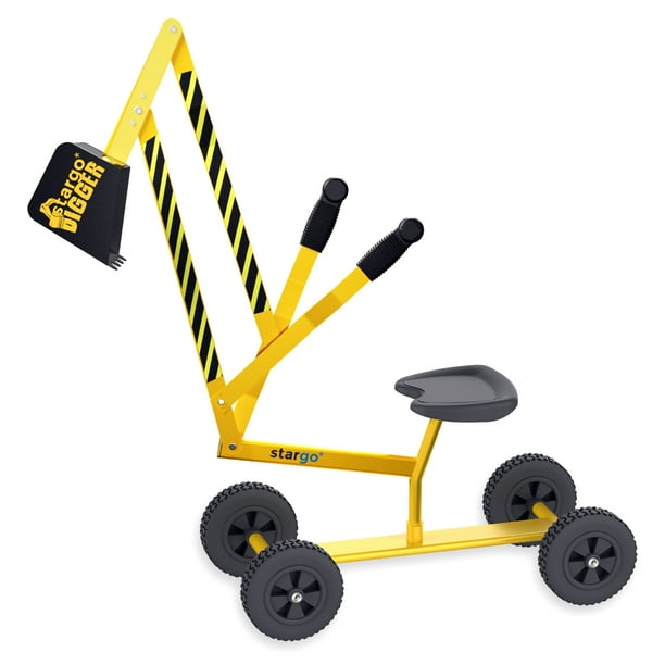 Stargo Kids Excavator Toys Sand Digger on Wheels with Hat, Steel