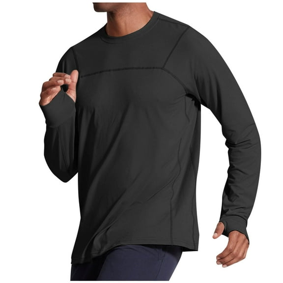 ZVNAΖH Mens Long Sleeve T Shirts with Thumb Holes Light Weight Quick Dry Athletic T Shirt Running Hiking Undershirt