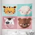 thumbnail image 1 of Sheep Tapestry, Tiger Lamb Bear and Cow Livestock Animal Friends Domestic Cartoon Style Drawing Art, Fabric Wall Hanging Decor for Bedroom Living Room Dorm, 5 Sizes, Multicolor, by Ambesonne, 1 of 1