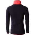 thumbnail image 3 of H2H Mens Fashion Turtleneck Slim Fit Pullover Sweater Oblique Line Bottom Edge NAVY US M/Asia L (KMTTL040), 3 of 5