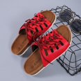thumbnail image 1 of Zapatillas nuevas para mujer 2022, zapatos de plataforma con tiras cruzadas de Color sólido, zapatos informales para vacaciones en la playa, moda Retro de verano para mujer, zapatillas 41 Gao Jinjia LED, 1 of 2