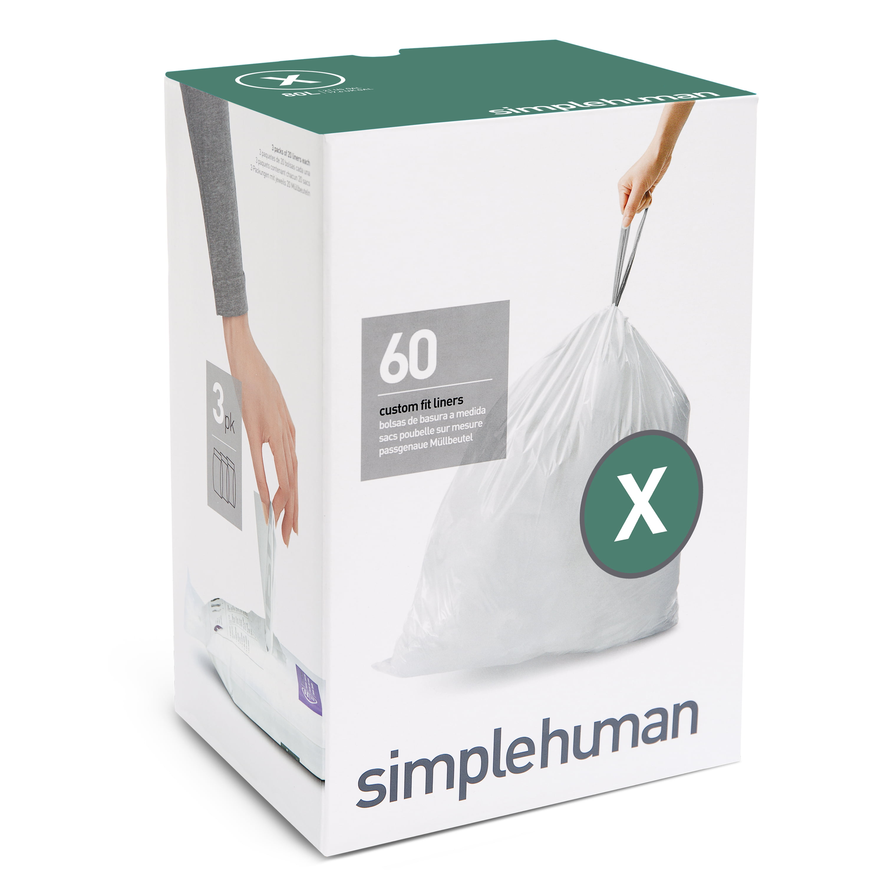 Simplehuman A 90 Count 4.5 L Custom Fit Liners 