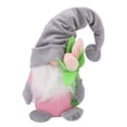 thumbnail image 1 of Gnomo de peluche para el Día de la Madre, muñeco de peluche gris, relleno, hecho a mano, suave, primavera, flores de tulipán, gnomos, 1 of 14