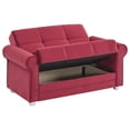 thumbnail image 2 of Ottomanson Convertible Sleeper Loveseat with Hidden Storage, Firm Seating, Burgundy, 2 of 6