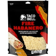Taco Bell Fire Habanero Monterey Jack Shredded Cheese with Jalapeno & Habanero Peppers, 7 oz Bag
