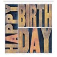 thumbnail image 3 of Ambesonne Birthday Shower Curtain, Wooden Printing Blocks, 69"Wx84"L, Pale Brown Dark Blue, 3 of 3