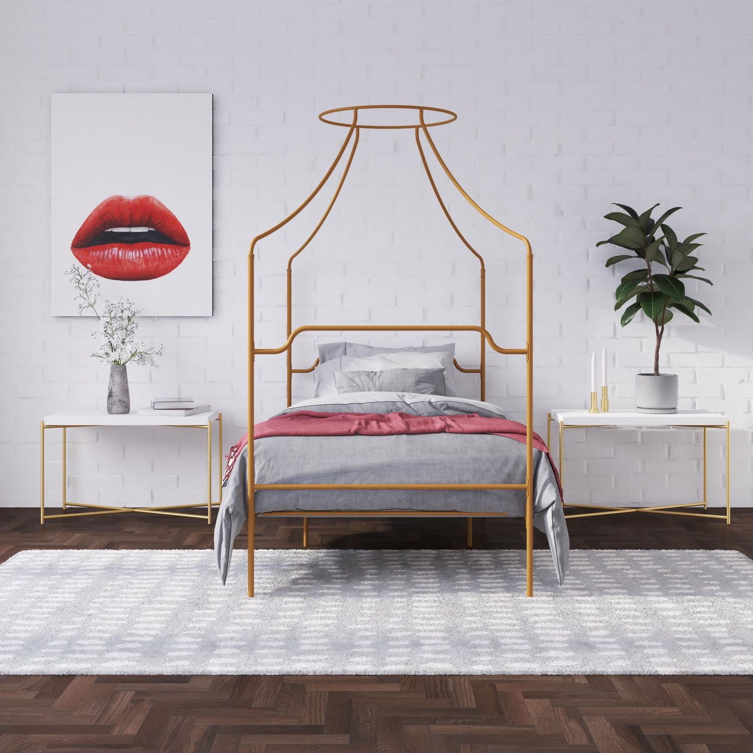 Novogratz Camilla Metal Canopy Bed
