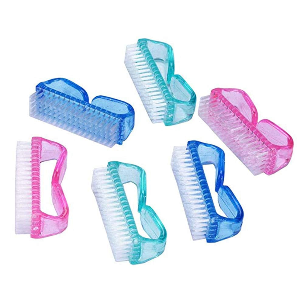 6 Pack Handle Grip Nail Brush, Fingernail Scrub Cleaning Brushes for