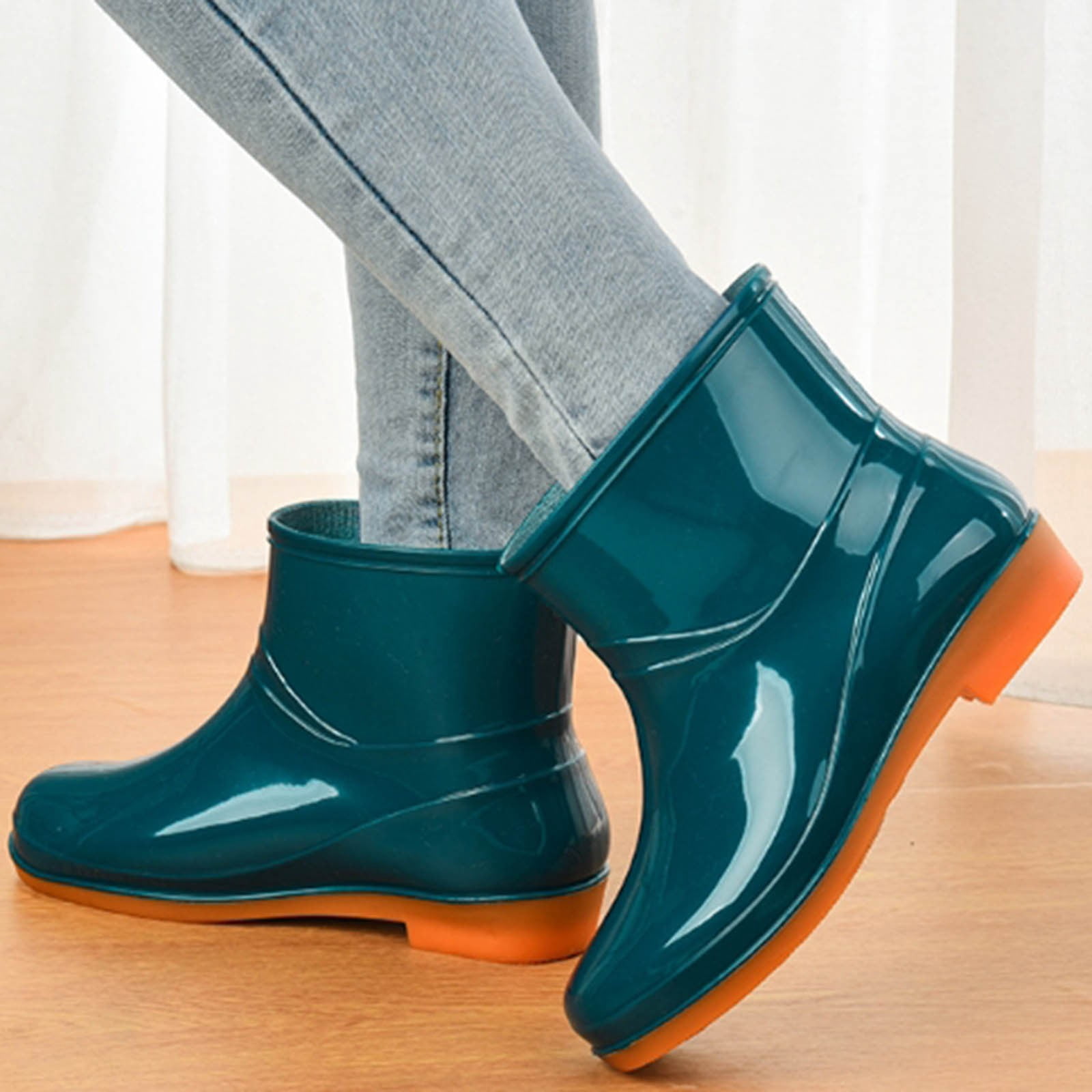 IUJSOY Women's Short Ankle Rain Boots Waterproof Lightweight Garden Work Rain Shoes for Women