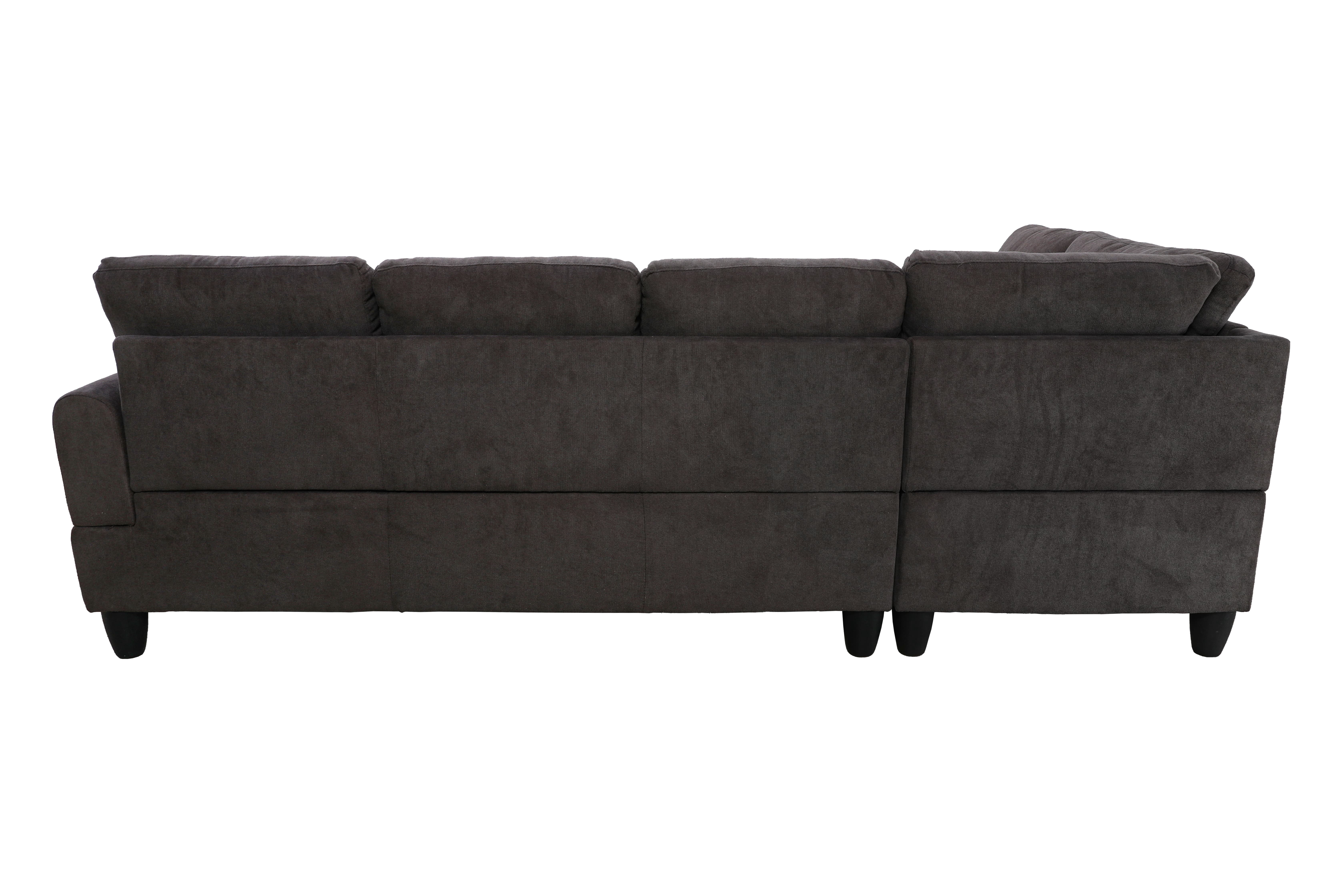 MAYEERTY 97" Modern 3-Piece Fluffy Fabric Couch Set - Dark Brown, Rich Plush Tone, Warm Living Room Seating