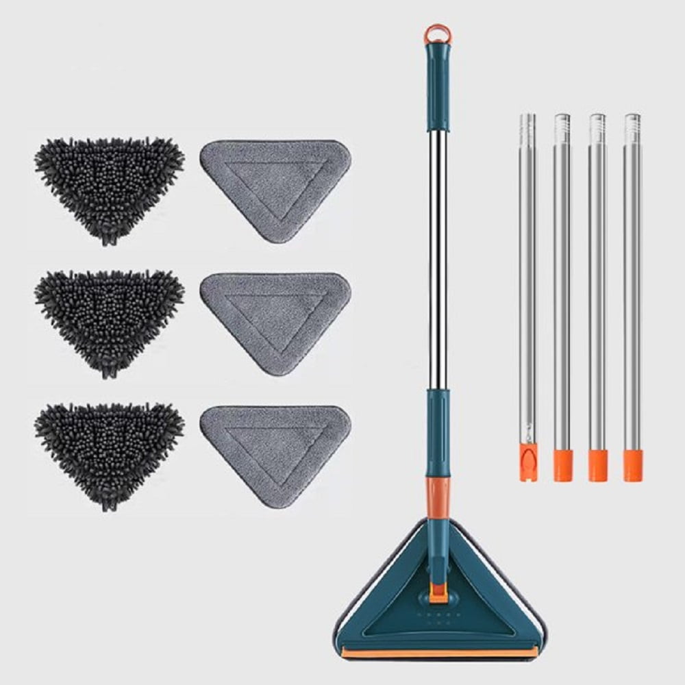 Hinzonek85" Wall Mop Wall Cleaner with Long Handle , 360 Rotating Microfiber Dust Mop Triangle Wet and Dry Dust Mop for Ceiling Window Washer, Cleaning Wall and Baseboard Duster