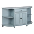 thumbnail image 2 of TMS Grace 60” Wide Open Shelf Farmhouse Kitchen/Dining Room Sideboard, Antique Blue, 2 of 6