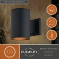 thumbnail image 4 of Chiasso Aluminum Cylinder 1 Light Dusk to Dawn Black Outdoor Wall Lantern Dark Sky Compliant, 4 of 13