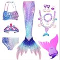 thumbnail image 1 of Queue de Sirène avec Maillot de Bain à Toile Simple, Bikini Princesse, Jeu de Rôle, Fille, 3 à 4 Ans-Week, 1 of 3
