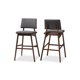 thumbnail image 2 of Baxton Studio Colton Mid-Century Modern Taburete de bar de madera tapizado en tela gris oscuro y acabado de nogal, juego de 2 Baxton Studio Colton-Dark Grey-BS, 2 of 2