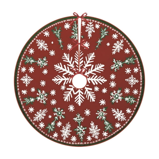 Christmas Tree Skirt 60Cm/23.62In Washable Short Pile Polyester High-Definition Printed