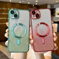 thumbnail image 6 of Magnetic Cases for iPhone 15 Case Clear Silicone Transparent Ultra Thin Slim Shockproof Protective Luxury Plating Phone Case Compatible with MagSafe Charging, 6 of 9