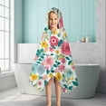 thumbnail image 6 of Pioneer Flower Floral Print Pattern Hooded Bath Towel，50"x30" for Ages 3 To 12 Kids, Quick Dry Lightweight Soft Microfiber Hood Beach Towel Cover Up for Kids, 6 of 7