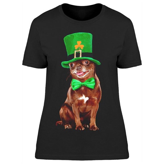 Leprechaun Chihuahua T-Shirt Women -Image by Shutterstock, Female Large