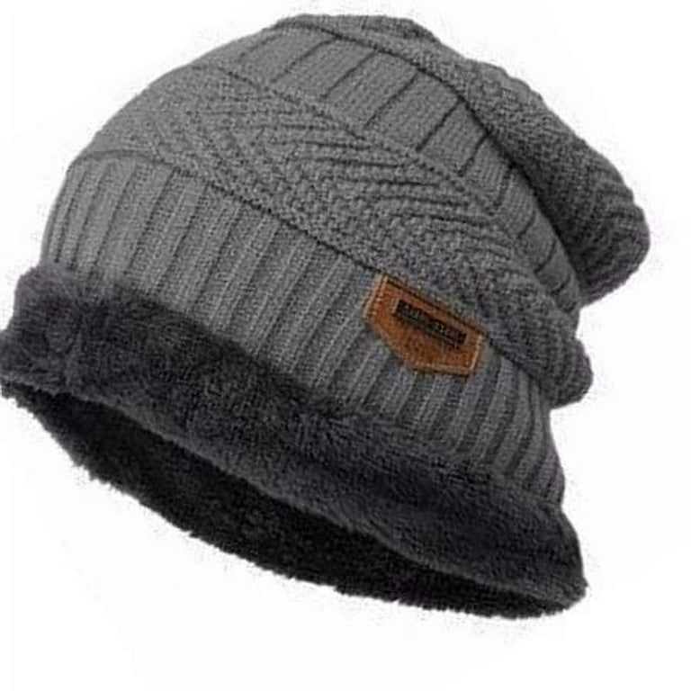 GRNSHTS Unisex Caps Women Men Winter Knitted Hats Beanie Fur Baggy