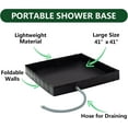 thumbnail image 4 of Portable Shower Pan, 41" x 41" x 5" Foldable Shower Base & Basin Floor with Detachable Drain Pipe, Ideal for RV, Outdoor,Indoor Shower Stall Enclosures, 4 of 7