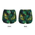 thumbnail image 3 of Pofeuu Peacock Feathers2 Print Women's Athletic Shorts Running Workout Shorts Tummy Control Quick Dry Gym Shorts with Pockets Double layer sports shorts-Small, 3 of 7