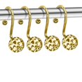 thumbnail image 4 of Ganchos para cortina de ducha, anillos decorativos para cortina de ducha, juego de 12 colgadores de ducha de metal dorado a prueba de óxido para cortinas de baño, diseño de bola hueca, 4 of 4