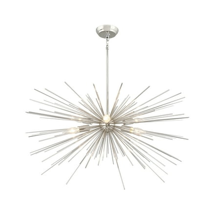 - 6 Light Sputnik Chandelier in Nickel finish, Assembled