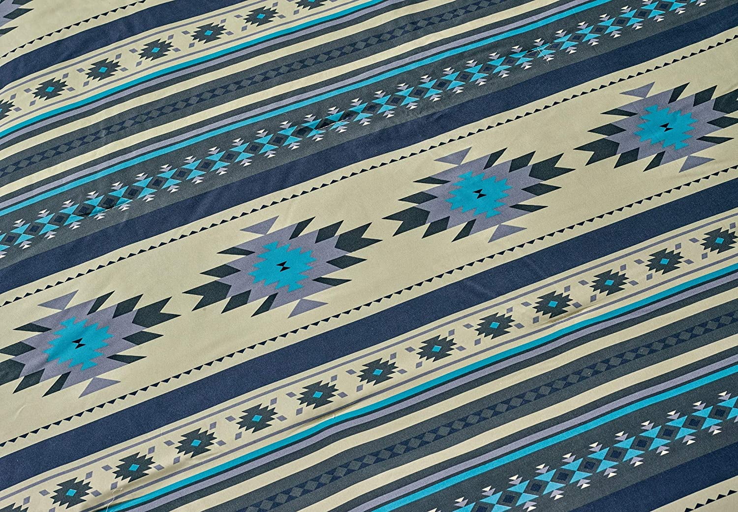Chezmoi Collection Prescott 2-Piece Southwestern Multi-Color Teal Comforter Set, Twin