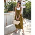 thumbnail image 2 of PUWEI Women's Loose Overall Dress Adjustable Straps Casual Barrel Midi Dress Bib Romper with Pockets, 2 of 7