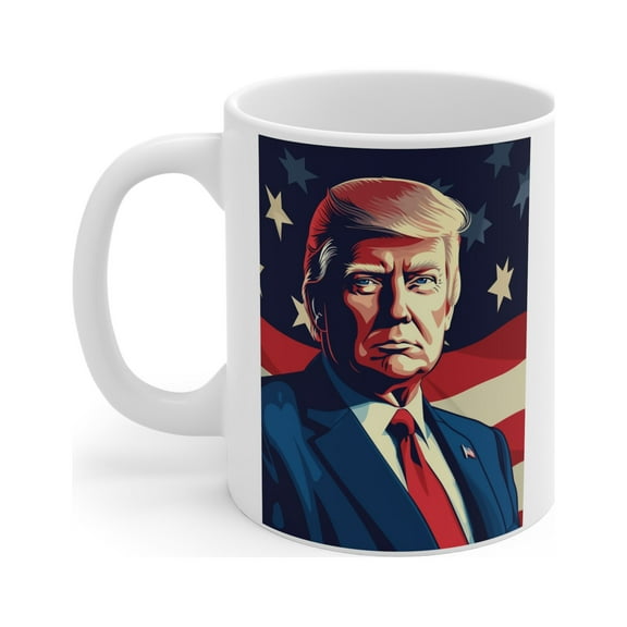 Gulf Coast Online Trump 2024 Mug, MAGA 11oz Ceramic White Coffee Tea Cup