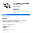 thumbnail image 2 of Rear Brake Pad Set - Compatible with 2011 - 2018 Ram 2500 2012 2013 2014 2015 2016 2017, 2 of 2